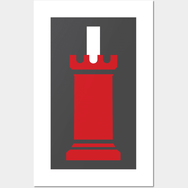 Red Rook Rising Wall Art by PunTee